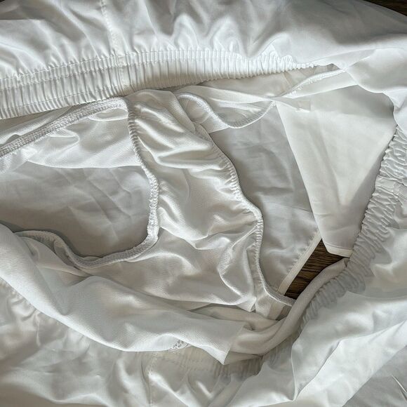 Nike Dri-Fit Running Shorts Size‎ XXL White Athletic Short Mid Rise Brief Lined - Picture 4 of 4